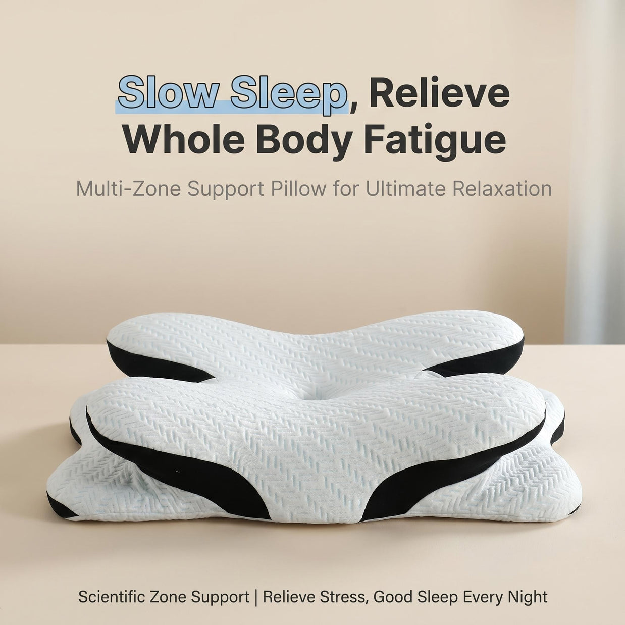 Multi-posture Wrap Pillow eases shoulder & neck strain, relaxes body & mind for all-night deep sleep