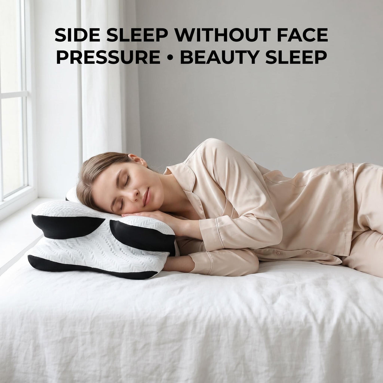 High-Density Zero-Pressure Cervical Pillow Side-Sleep Friendly & Back Neck Support for All-Night Deep Sleep