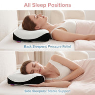 Zero Pressure Memory Foam Neck Pillow, Creamy Soft Cloud Milk Pillow, Side Back Sleeper Support Pillow