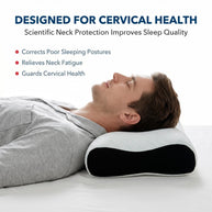 High Density Slow Rebound Memory Foam Contour Pillow, Ergonomic Neck Support for Pain Relief
