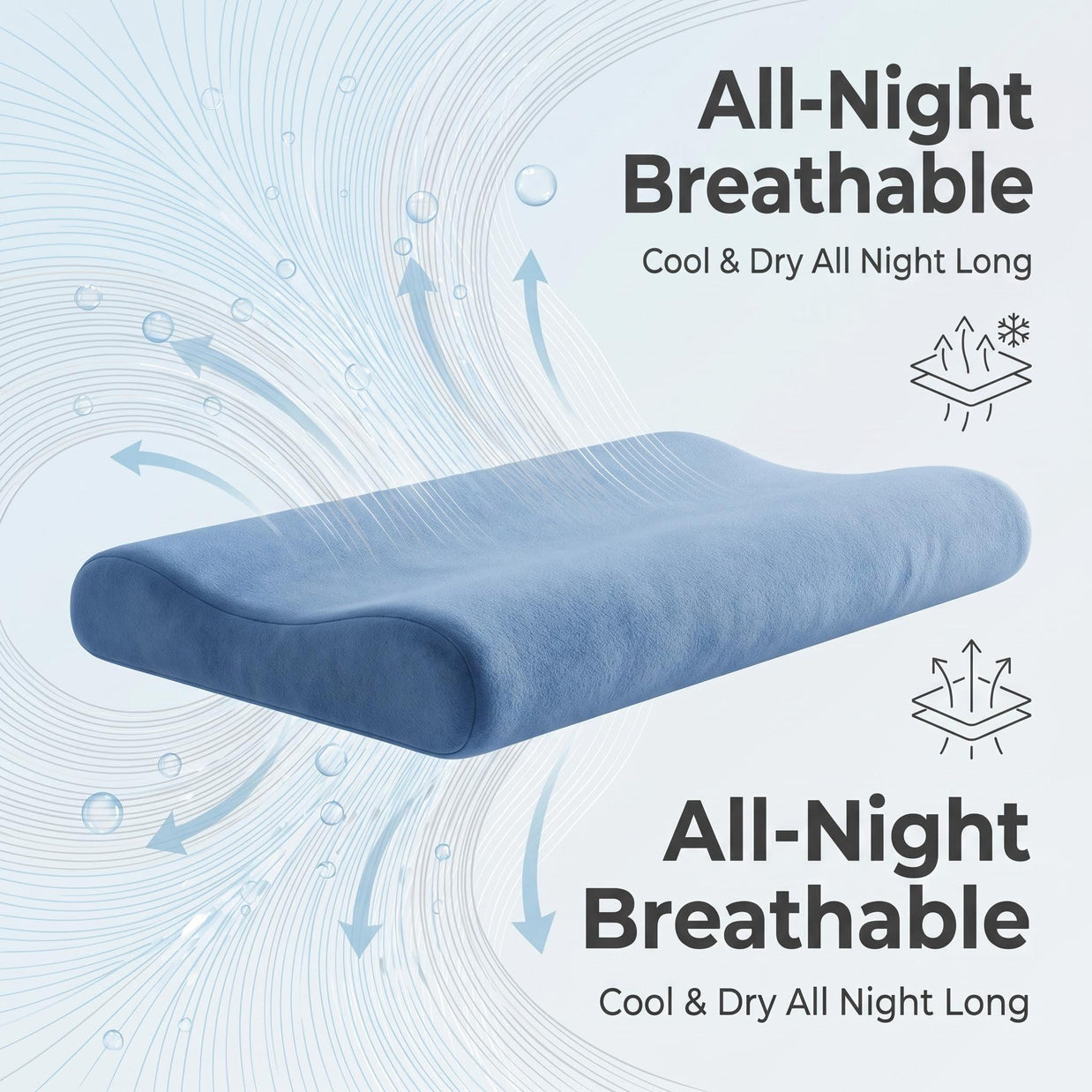 Slow Rebound Memory Foam Pillow Zero Pressure Dual Core Ergonomic Neck Support Pillow