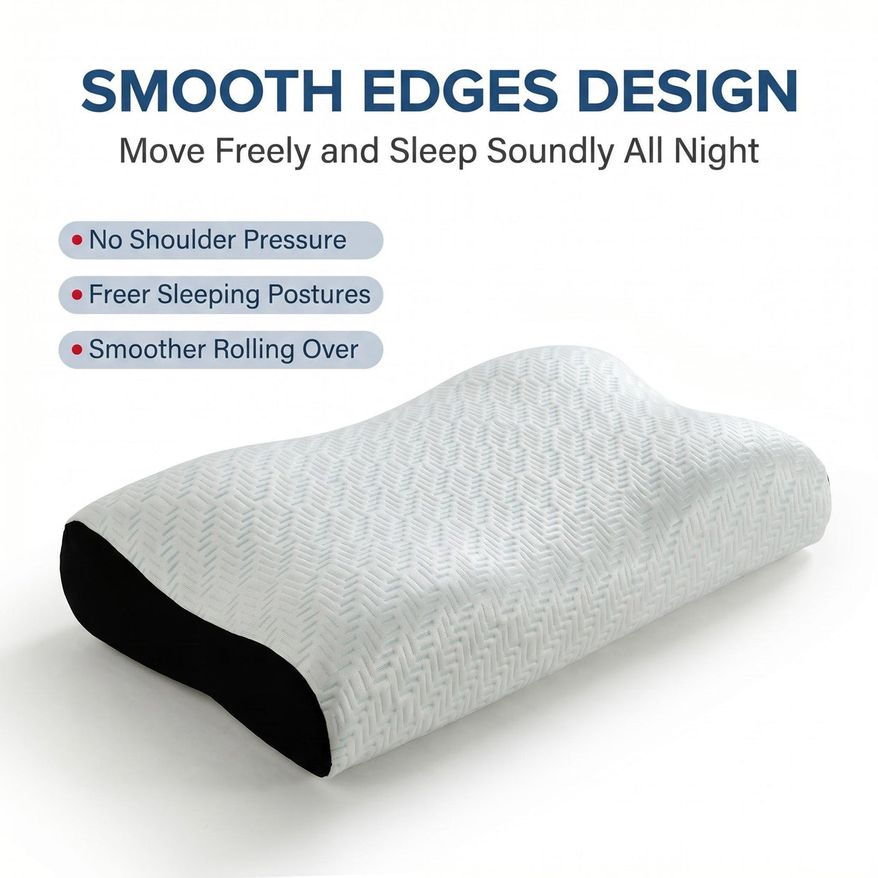 High Density Slow Rebound Memory Foam Contour Pillow, Ergonomic Neck Support for Pain Relief