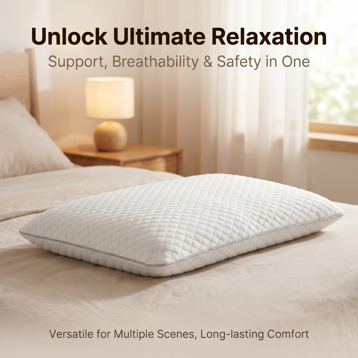 Light Enjoy Growth Pillow eases head and neck pressure, relaxes body for sound restful sleep