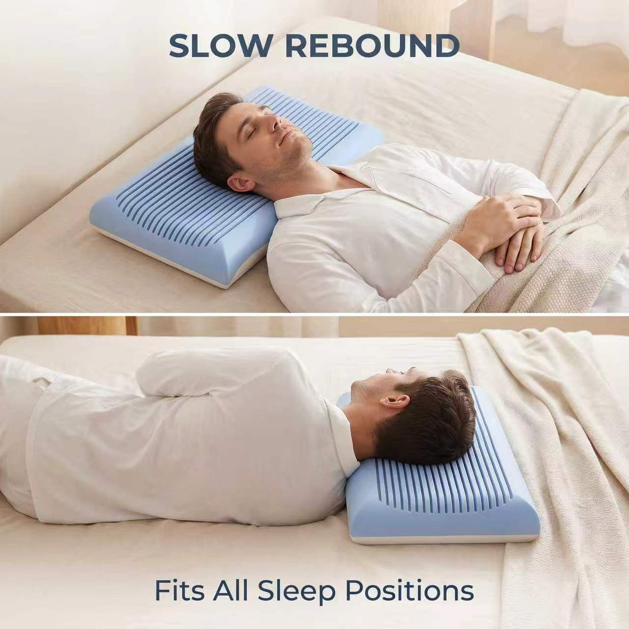Zero Pressure Memory Foam Pillow Breathable Neck Support Slow Rebound C Shaped Wrap Pillow