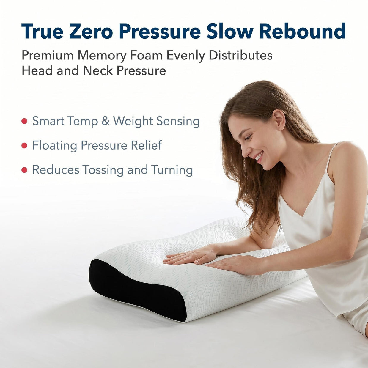 High Density Slow Rebound Memory Foam Contour Pillow, Ergonomic Neck Support for Pain Relief