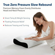 High Density Slow Rebound Memory Foam Contour Pillow, Ergonomic Neck Support for Pain Relief