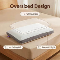 Extra Wide High-Density Memory Foam Pillow | Slow Rebound Cervical Support Pillow for Back & Side Sleepers