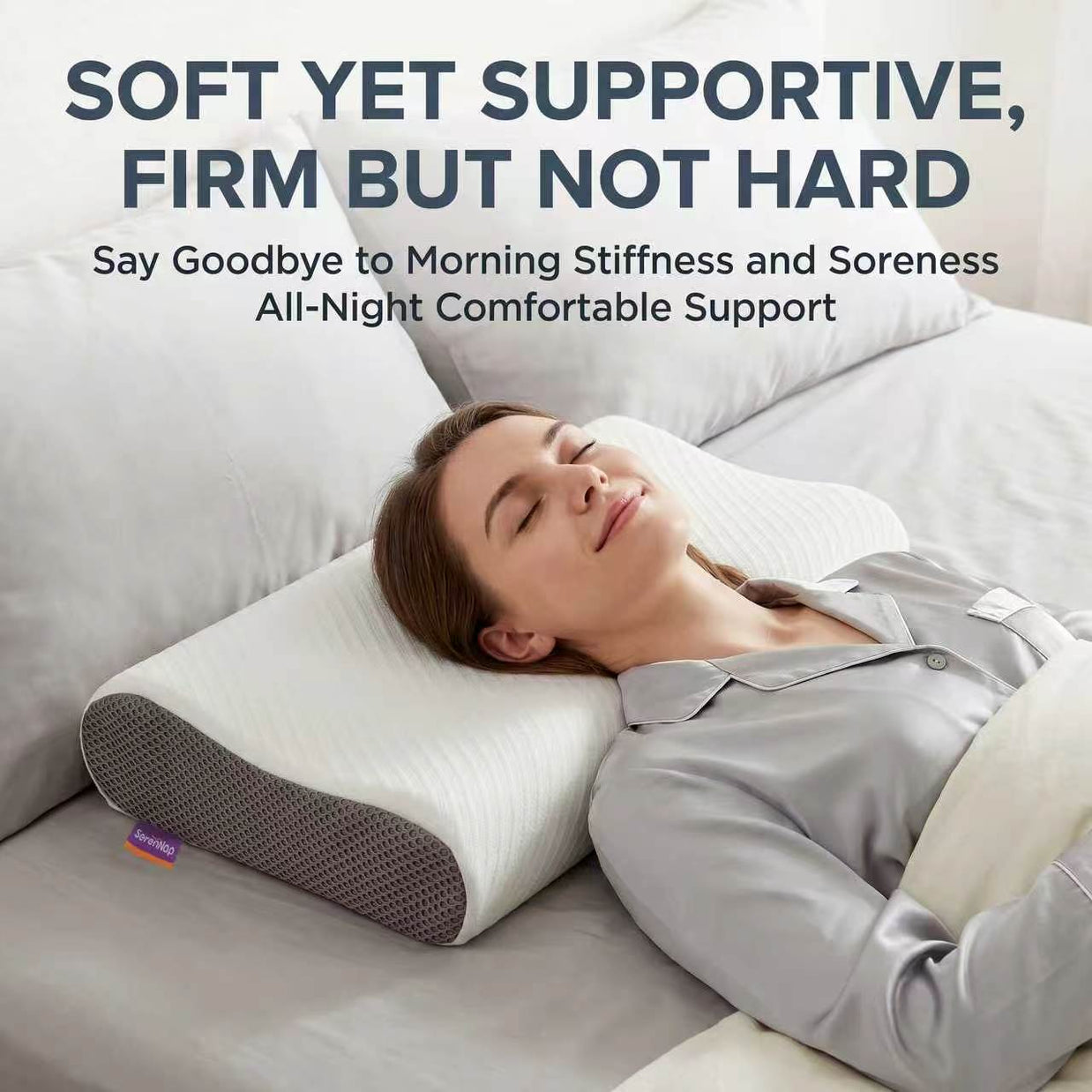 Neck Relief Pillow | Slow Down for Rest, Zoned Support Eases Neck Tension & Releases Pressure All Night