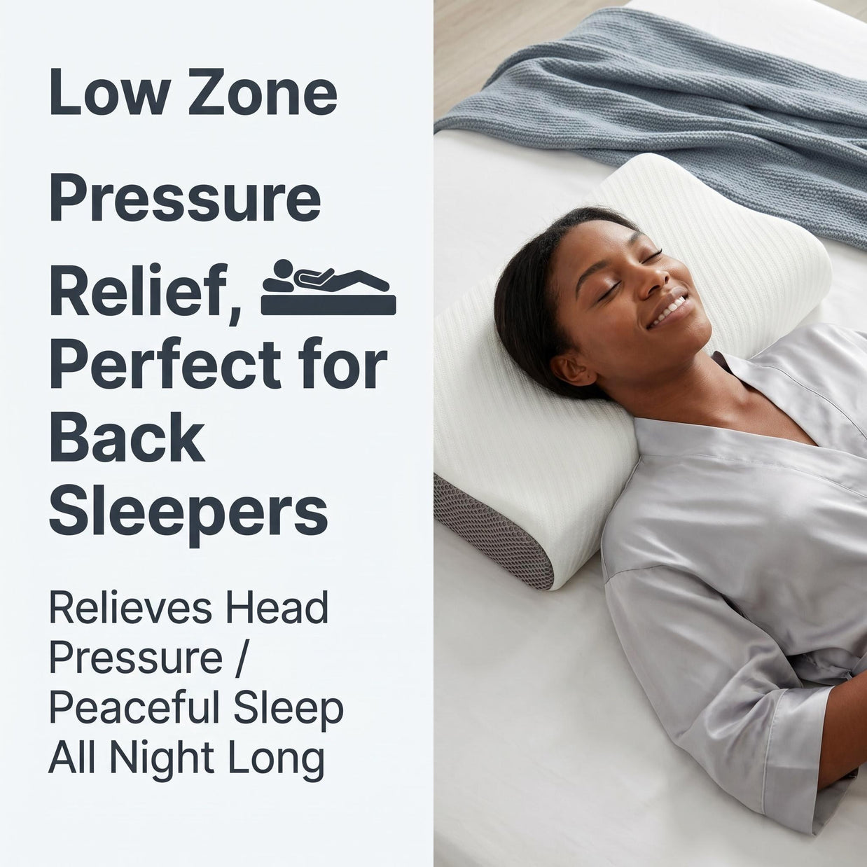 Neck Relief Pillow | Slow Down for Rest, Zoned Support Eases Neck Tension & Releases Pressure All Night
