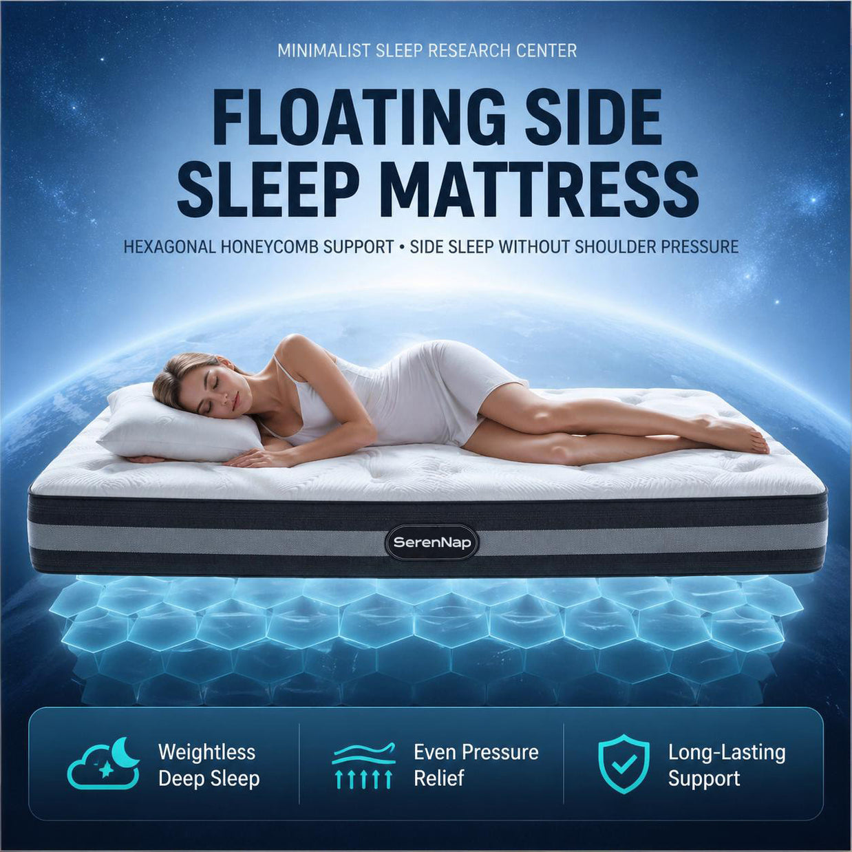 Original Honeycomb Structure Memory Foam Mattress for Side Sleepers