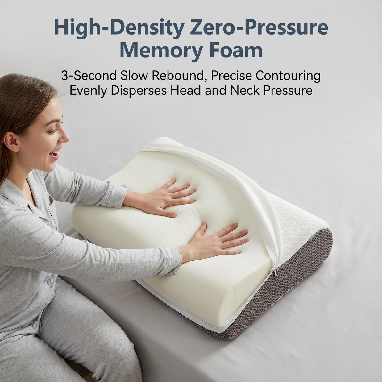 Neck Relief Pillow | Slow Down for Rest, Zoned Support Eases Neck Tension & Releases Pressure All Night
