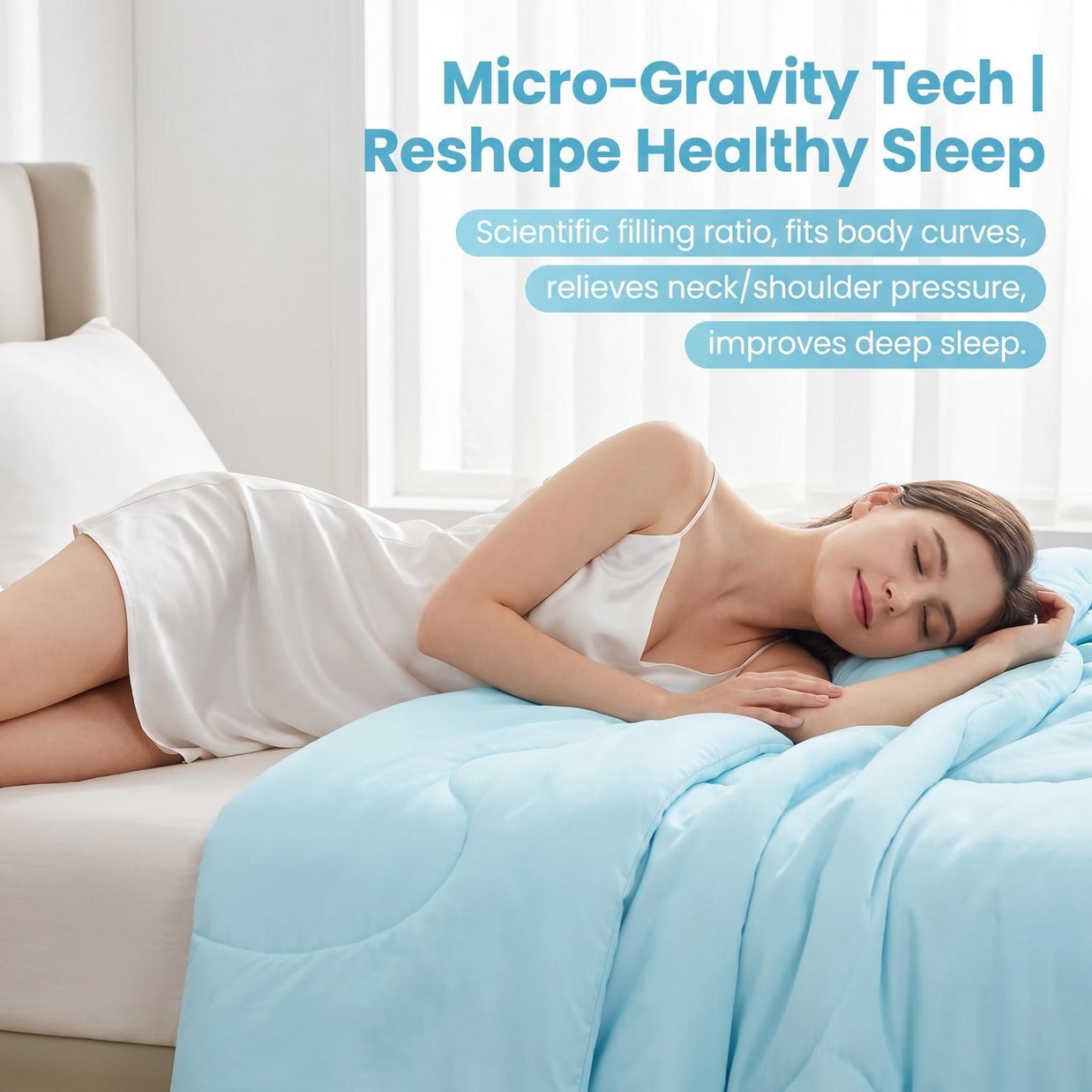 Cozy Hug Blanket with snug full wrapping brings secure sleep, relieves tension and relaxes body for deep rest