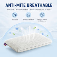 Premium Kids Sleep Pillow – Safe Odorless Memory Foam, Anti-Mite Breathable, Washable Cover for Toddlers & Kids 3-12