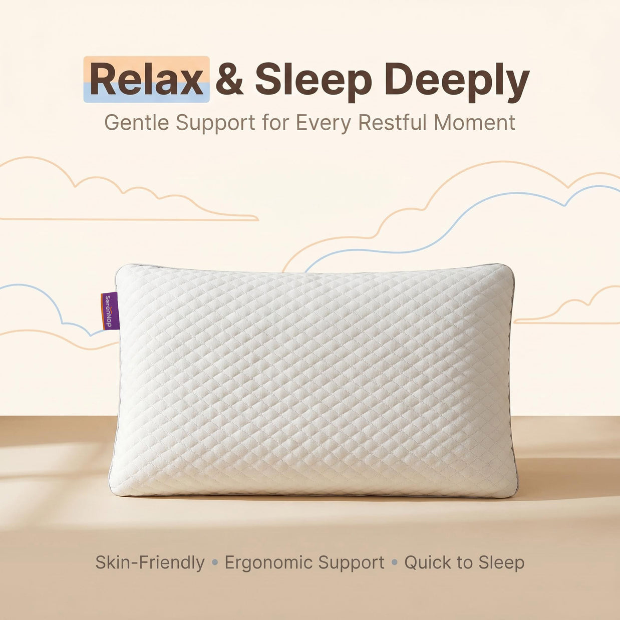 Light Enjoy Growth Pillow eases head and neck pressure, relaxes body for sound restful sleep
