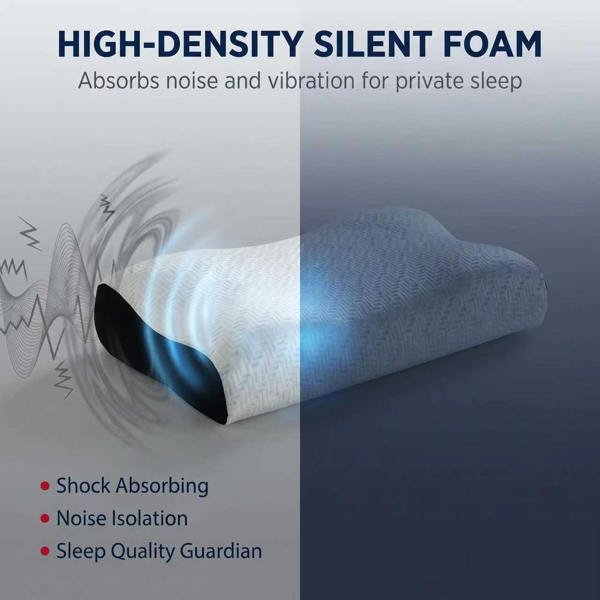High Density Slow Rebound Memory Foam Contour Pillow, Ergonomic Neck Support for Pain Relief