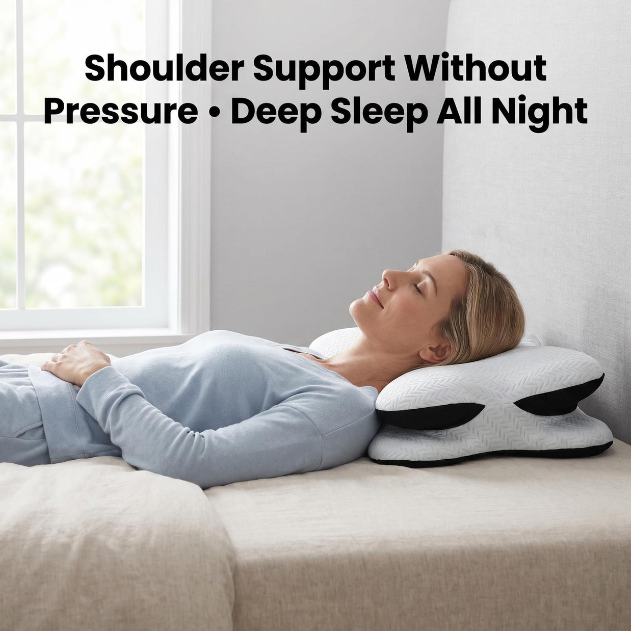 High-Density Zero-Pressure Cervical Pillow Side-Sleep Friendly & Back Neck Support for All-Night Deep Sleep