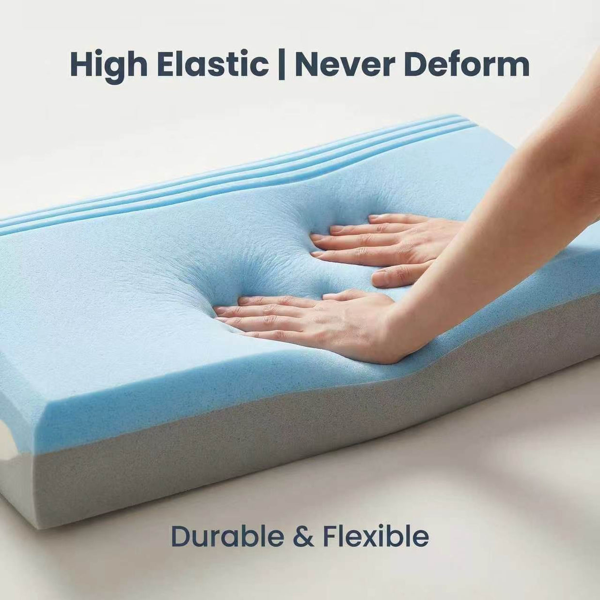 Zero Pressure Memory Foam Pillow All Night Cool Dry Comfort Sleep for Back Side Stomach Sleepers