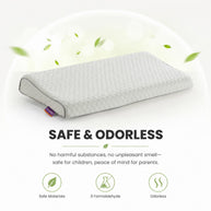 Ergonomic Wavy Contour Neck Pillow evenly relieves head and neck tension, eases body stiffness to calm your mind for immersive deep sleep